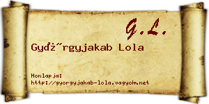 Györgyjakab Lola névjegykártya
